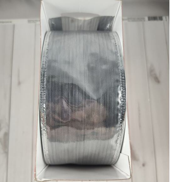 Silver Wired Ribbon 2.5 Inches Wide for Wreaths, Bows or the Tree - Picture 7 of 7